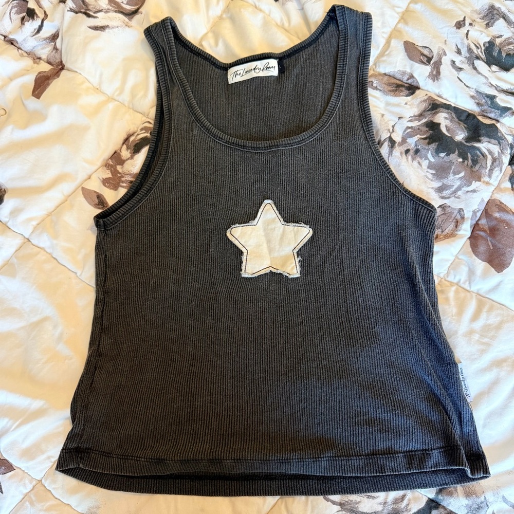The Laundry Room star patch ribbed tank top